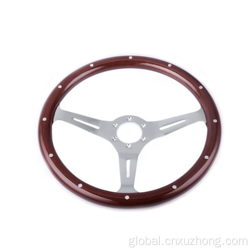 China Classic Wood Grain Silver Spoke Steering Wheel Manufactory